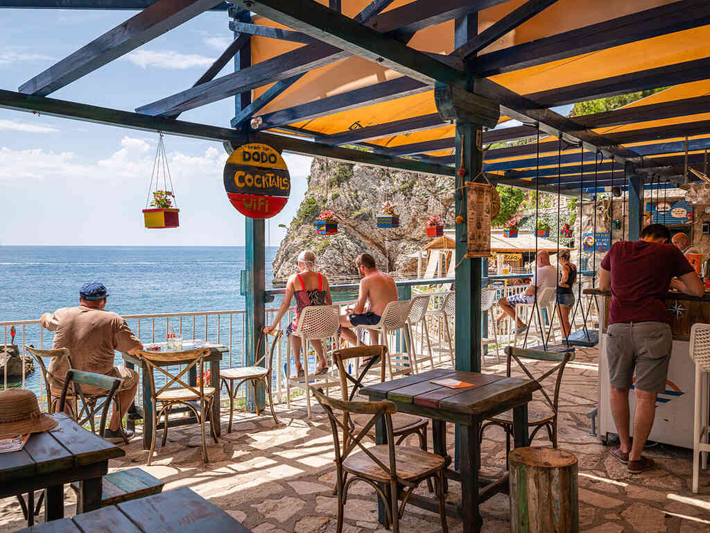 Dodo Beach Bar overlooking the Adriatic in Dubrovnik