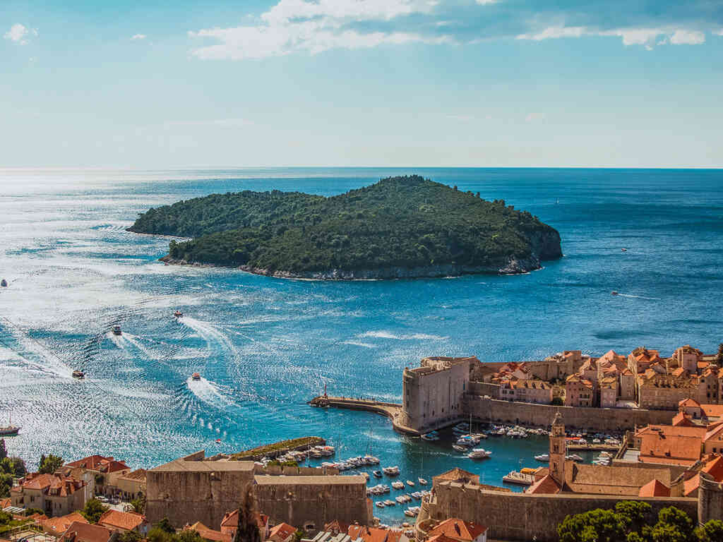 Lokrum Island seen from the sea