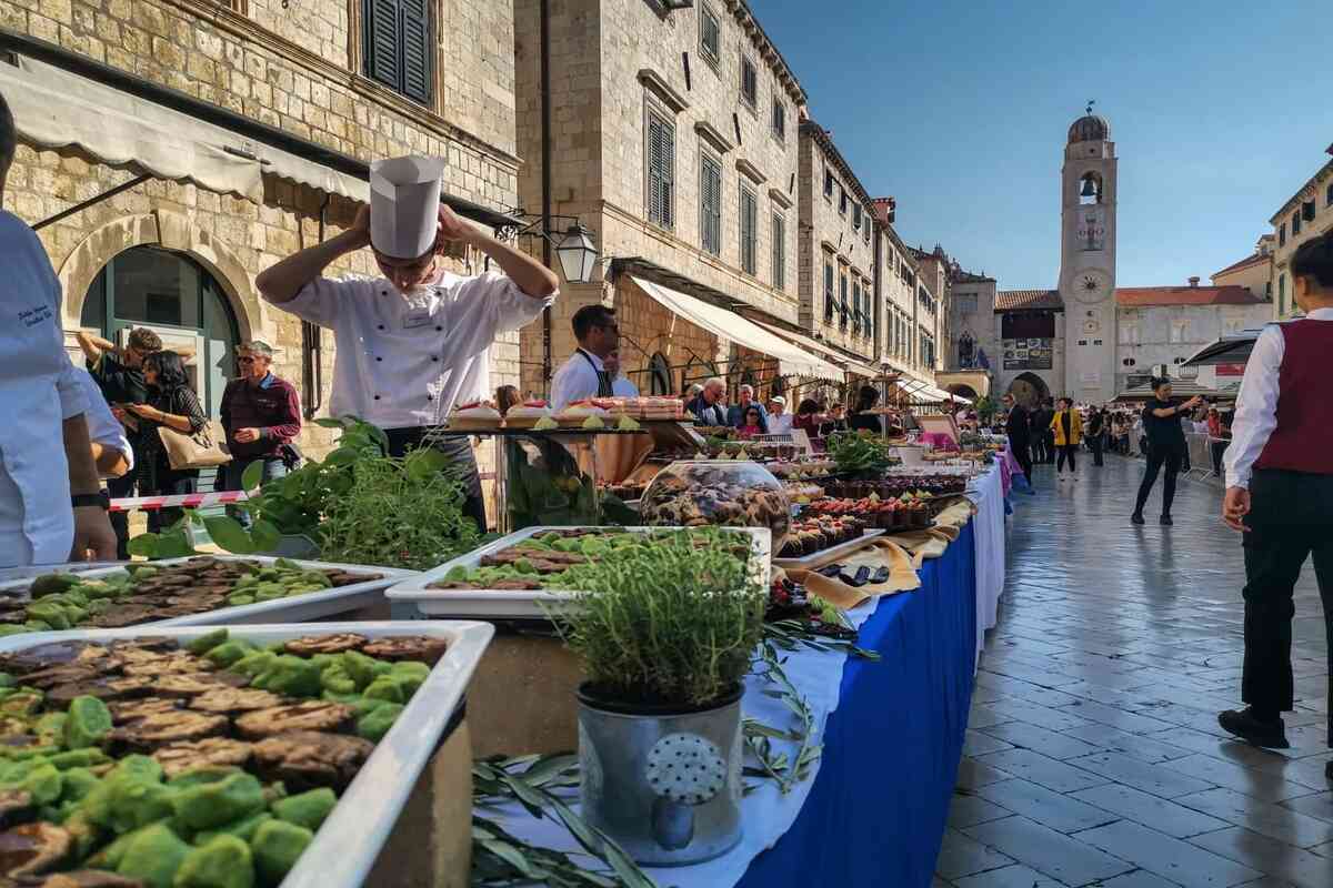 Traditional food served in Dubrovnik